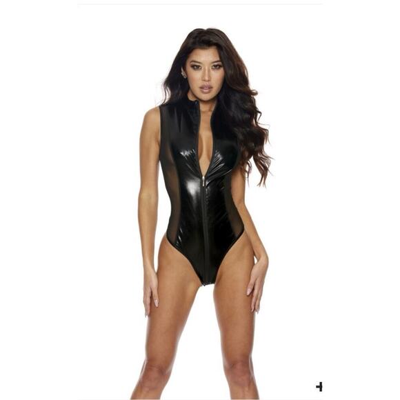 🦋B2G1🦋SHIRLEY OF HOLLYWOOD Out Of This World Lame Teddy | BLACK | - Picture 1 of 4